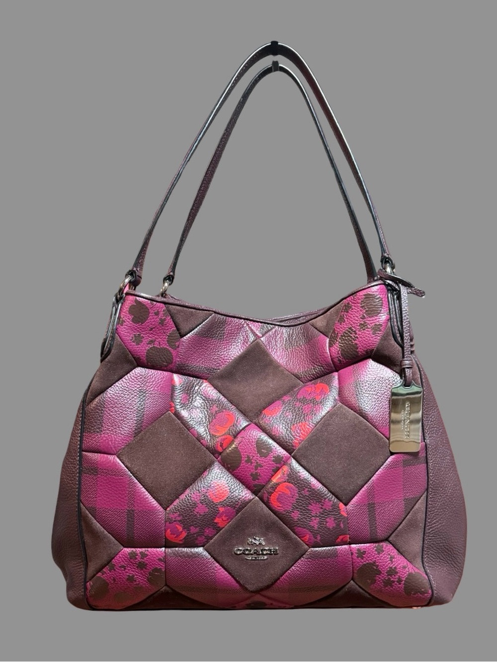✨ LIMITED EDITION Coach Edie 31 Burgundy Oxblood Patchwork Shoulder Bag ✨